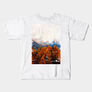 Scenic Autumn Vibe From The Zillertal Alps In Italy Kids T-Shirt